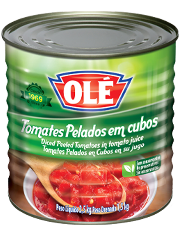 Tomates Pelados em Cubos Olé